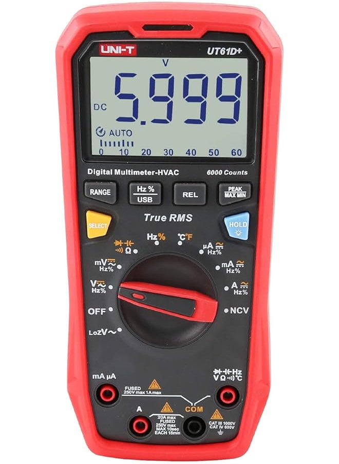 UNI-T UNI-T UT61D+ Digital Multimeter True RMS AC/DC Voltage Current Resistance Capacitance r  - Image 1