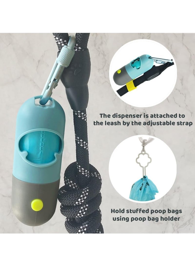 Dog Bag Dispenser with Built-in LED Flashlight and Metal Clip for Leash, Pet Waste 15Bags 1Holder, Dog Walking Accessory (Random Color) - Image 2