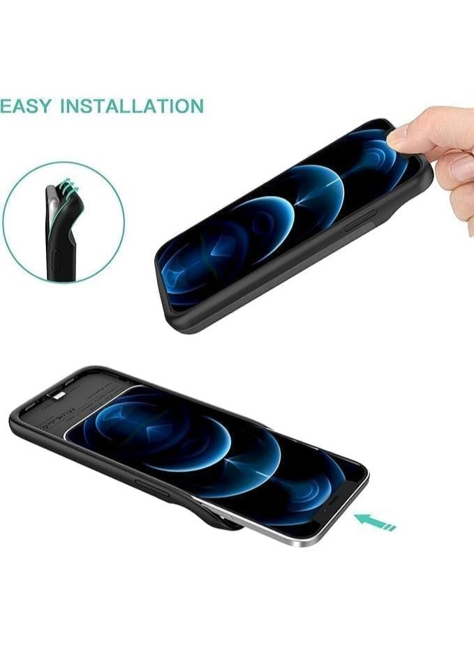 Battery Pack Slim Charger Case Compatible with iPhone 14 Pro 6.1 inch, Black - Image 2