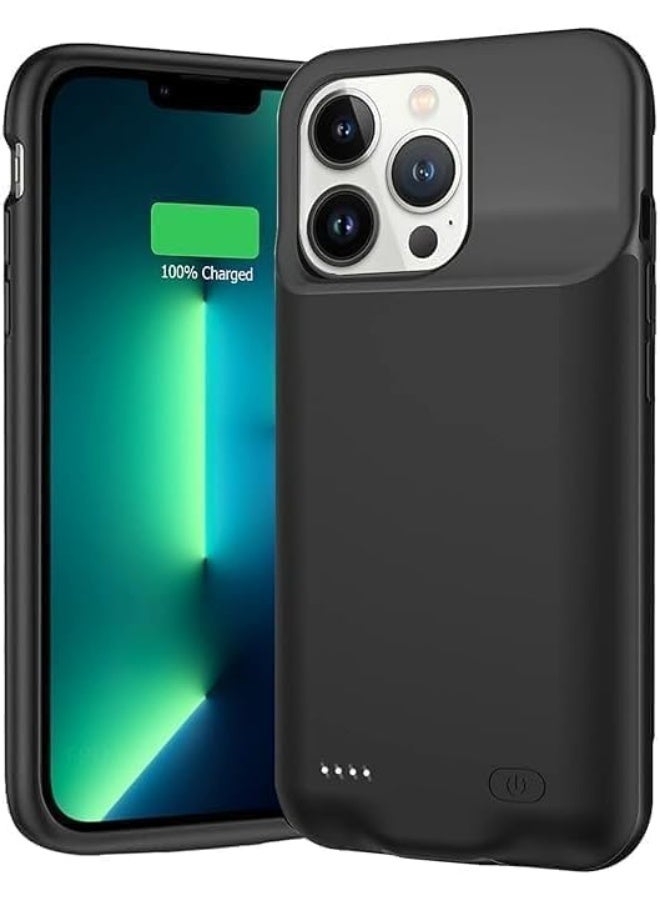 Battery Pack Slim Charger Case Compatible with iPhone 14 Pro 6.1 inch, Black - Image 1