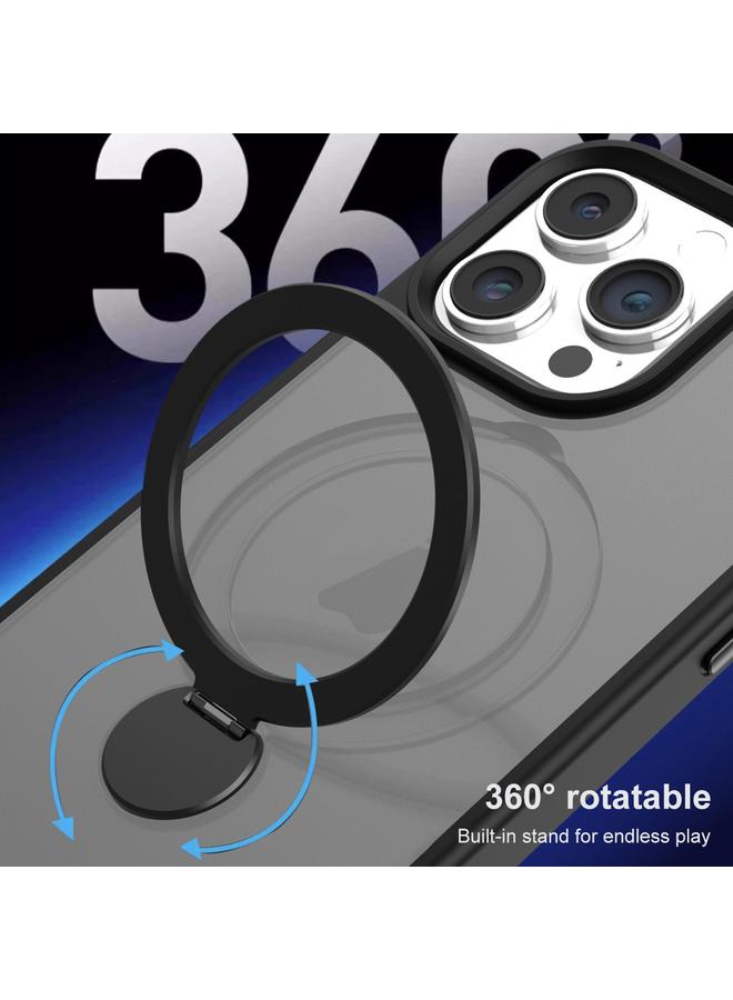 Zaboon Case For iPhone 13 Pro 360 Degree Rotating MagSafe Magnetic Bracket Frosted Phone Case - Image 4