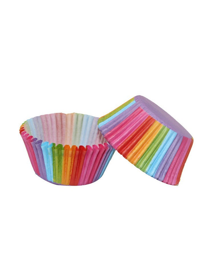 100-Piece Rainbow Cup Cake Case Set  - Image 1