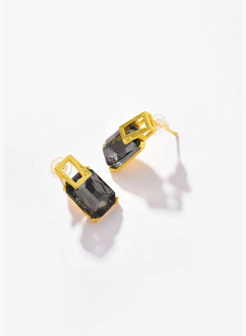 SOHI Gold Plated Designer Stone Stud