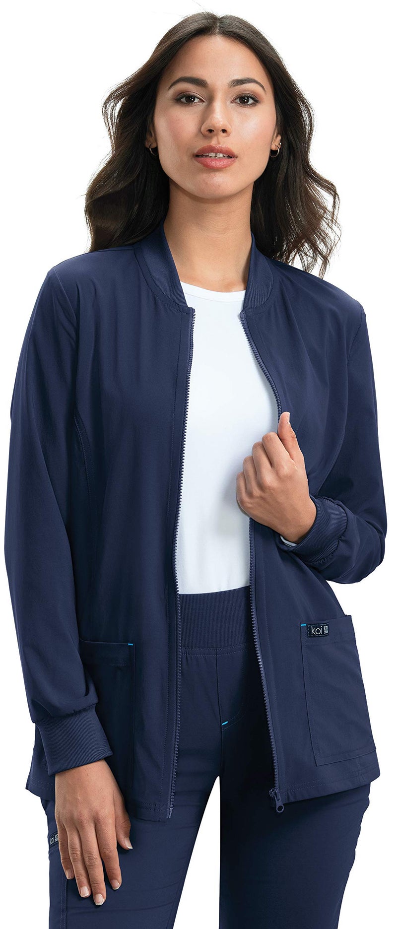 KOI Basics 450 Women's Andrea Scrub Jacket (Navy, X-Small) - Image 2