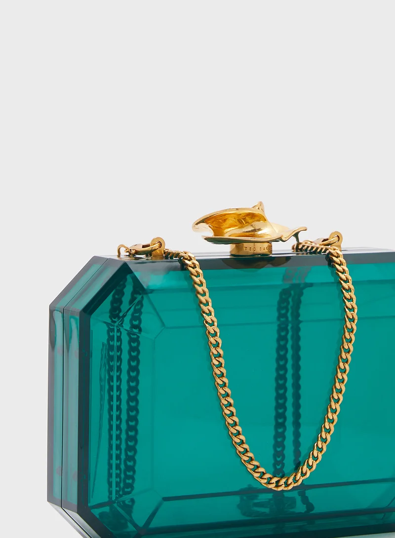 تيد بيكر Jewlli Rose Clasp Detail Hardcase Clutch