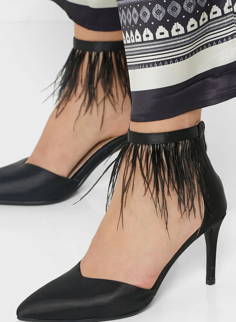 Namshi x Feather Ankle Strap Pointed Pump