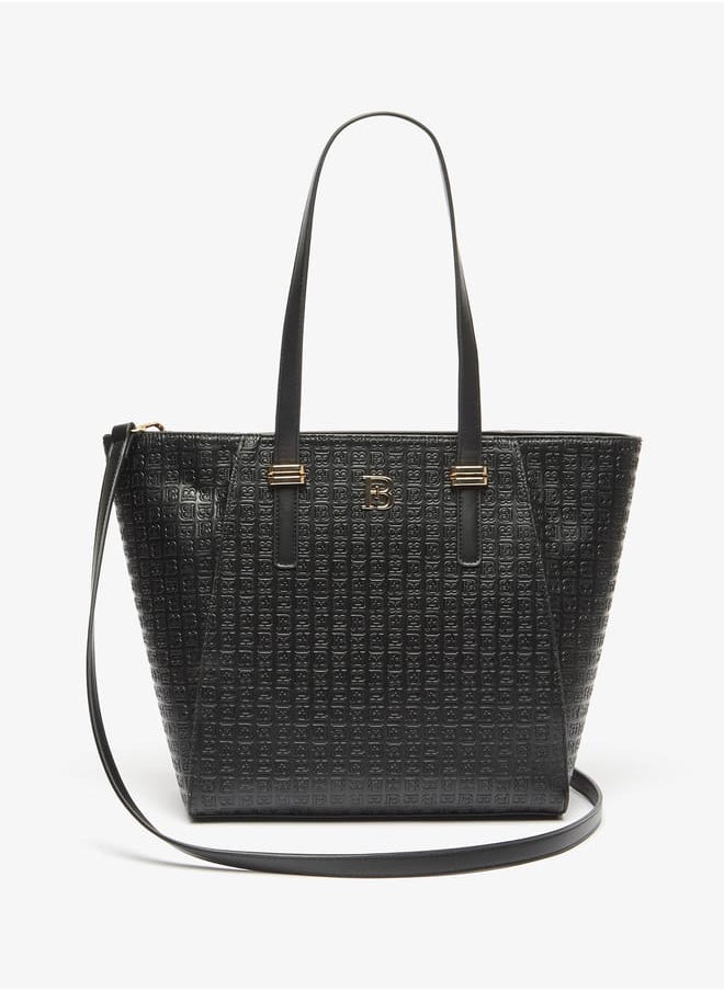 Flora Bella By Shoexpress - Women Monogram Detail Tote Bag with Detachable Strap and Zip Closure - Image 1