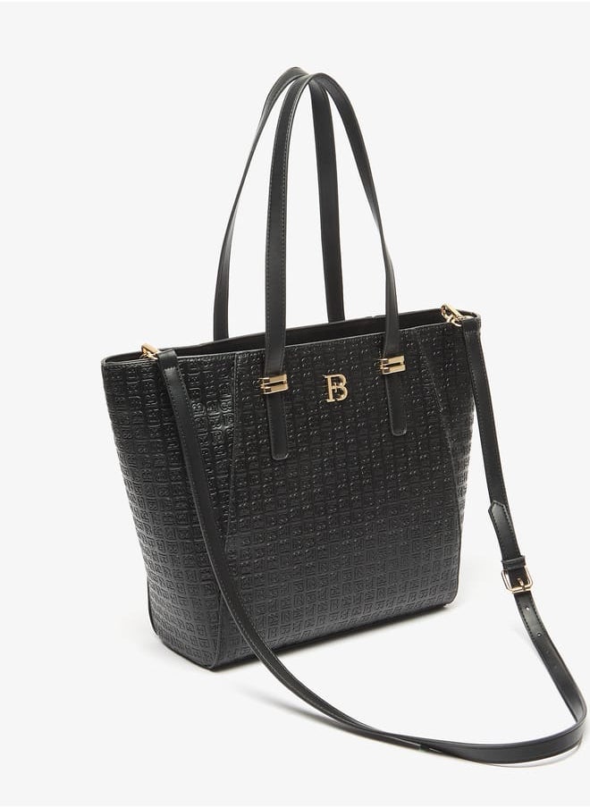 Flora Bella By Shoexpress - Women Monogram Detail Tote Bag with Detachable Strap and Zip Closure - Image 1