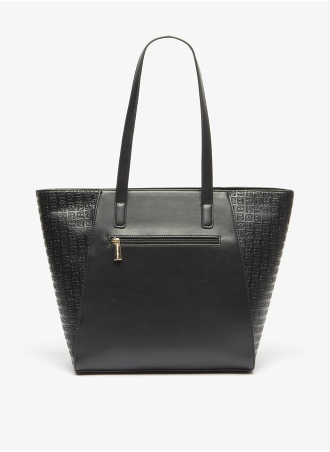 Flora Bella By Shoexpress - Women Monogram Detail Tote Bag with Detachable Strap and Zip Closure - Image 1