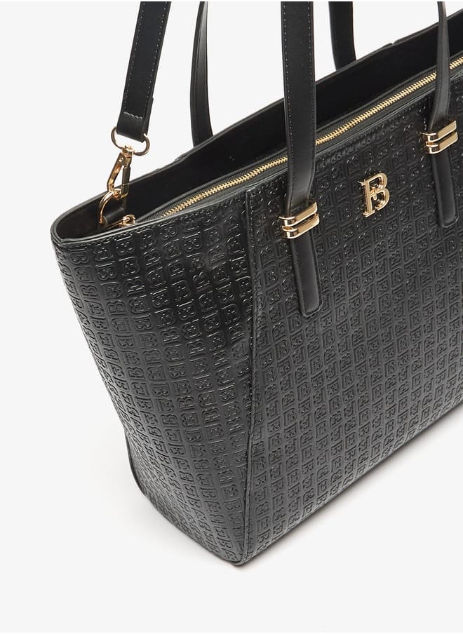 Flora Bella By Shoexpress - Women Monogram Detail Tote Bag with Detachable Strap and Zip Closure - Image 1