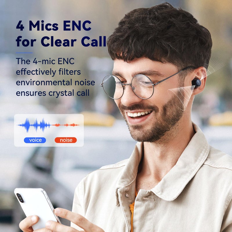EarFun سماعات أذن وايرلس EarFun Free 2S، [نسخة محدثة] سماعات بلوتوث مع صوت عميق، 4 ميكروفونات لمكالمات واضحة، تطبيق EQ قابل للتخصيص، مقاومة للماء IPX7، سماعات داخل الأذن، 30 ساعة من وقت التشغيل، شحن لاسلكي - Image 3