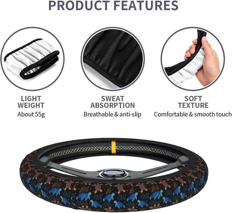 Car Steering Wheel Cover for Women Men, Non-Slip Breathable Steering Wheel, Sea Turtle Steering Wheel Protector, Car Accessories - Image 5