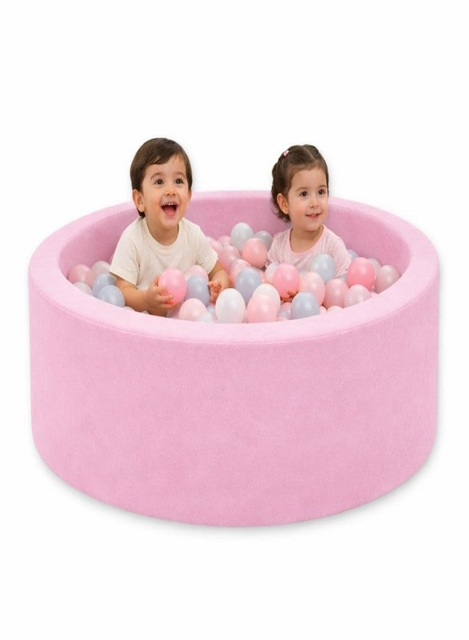 Naplogy حوض كرات إسفنجي | 90 × 90 × 30 سم | حوض كرات دائري ناعم للأطفال | هدية مثالية للأطفال، للعب في الأماكن المغلقة والمفتوحة | لون وردي فاتح (الكرات غير متضمنة) - Image 1