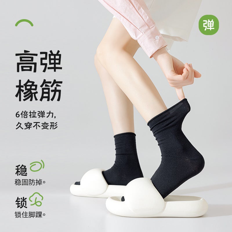 Socks Women'S Explosions Mary Jane Shoes And Socks Pure Cotton White Socks With Small Leather Shoes Zhuji Socks - Image 4