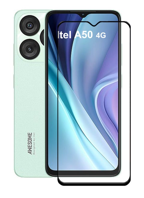 For itel A50 5G Screen Protector – Edge to Edge Tempered Glass Screen Protector, High Transparency, Delicate Touch, Anti-Explosion, Smooth Arc Edges, Easy Installation
