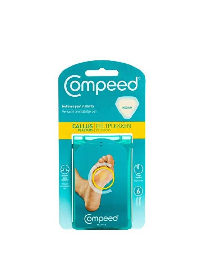 Compeed - Callus Removal Plaster Strips For Under Foot Rubbing Protection, Breathable Callous Remover Pads For Feet Medium_Pack Of 6 Patches - Image 1