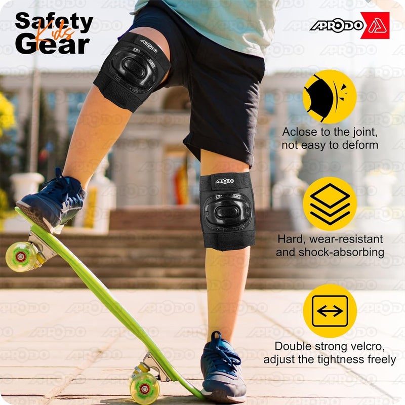 Aprodo Kids Protective Set Guard for Skating, Cycling & Skateboarding, (Suitable for Age Group 5 to 12 Years Old) (Black) - Image 4