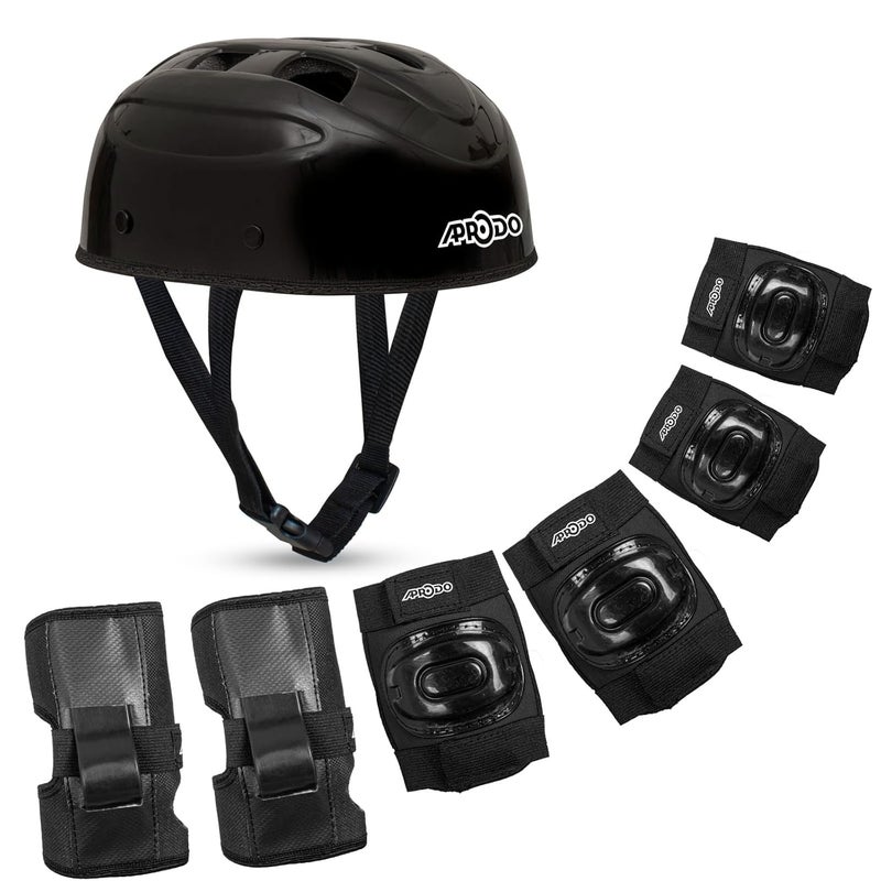 Aprodo Kids Protective Set Guard for Skating, Cycling & Skateboarding, (Suitable for Age Group 5 to 12 Years Old) (Black) - Image 1
