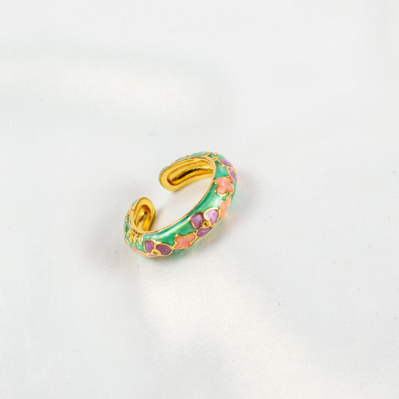 خاتم جولد بليتد بألوان متعددة فري سايز - Image 1