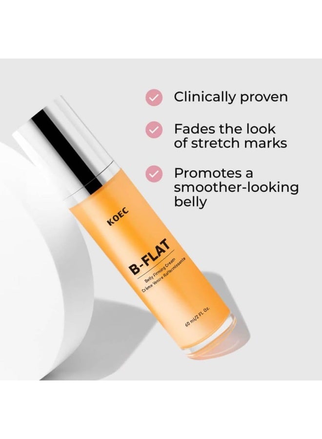 ك أو إي سي 2-عبوة كريم شد البطن B-FLAT، كريم شد البشرة للجسم للبطن والذراعين والفخذين والمؤخرة، لوشن شد وترطيب لعلامات التمدد والسيلوليت، للنساء والرجال، 60 مل*2 - Image 2