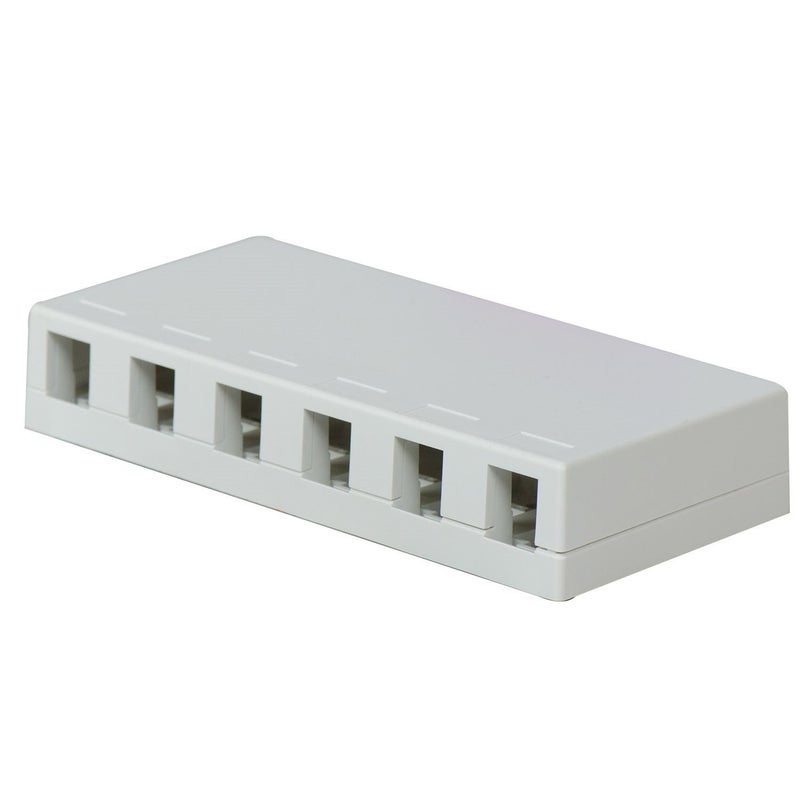 Legrand OnQ Six Port Surface Mount Box Supports 6 Keystone Inserts QuickConnect RJ25 6p6c Telephone Keystone Insert White WP3506WH