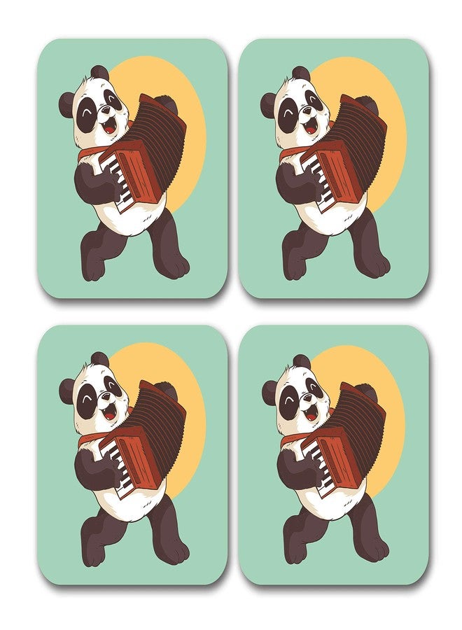 Tinywalk Panda Coaster for Home Wooden Printed Coaster Square (3.5X3.5) inch Set of 4 Pieces - Image 1