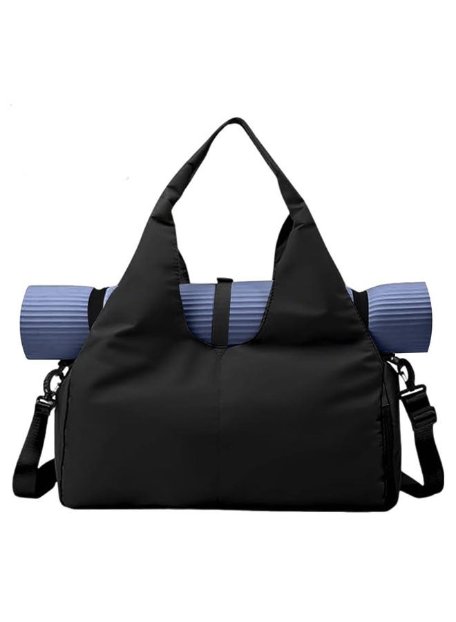 HOOTO Duffel Bag Gym Totes with Dry Wet Pocket & Shoes Compartment for Women and Men(black) - Image 1