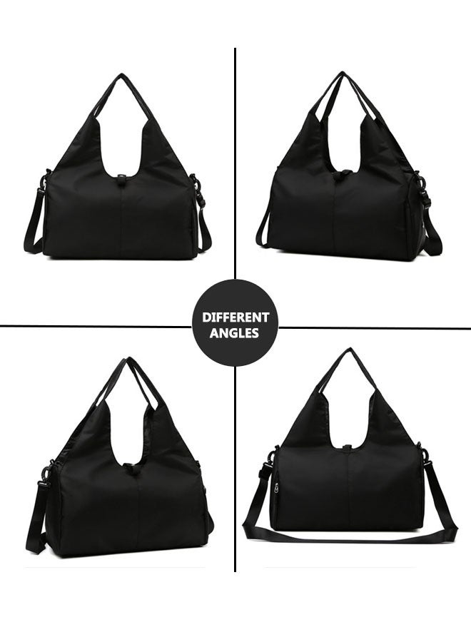 HOOTO Duffel Bag Gym Totes with Dry Wet Pocket & Shoes Compartment for Women and Men(black) - Image 5