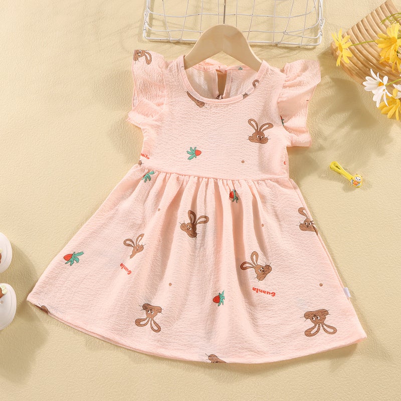 Girls' Short-Sleeved T-Shirt Summer Baby Girls' Off-Shoulder Strap Fashionable Western Style Top For Infants And Children - Image 1