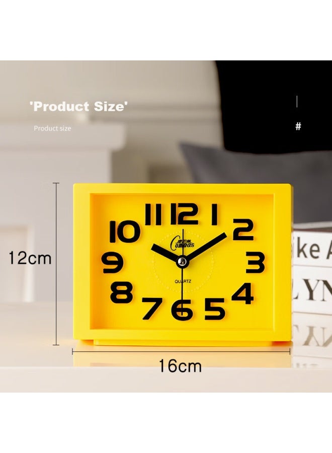 Compas Desktop Children'S Alarm Clock Quartz Clock Student Wake-Up Artifact Simple Bedroom Bedside Clock 2341 Yellow - Image 2