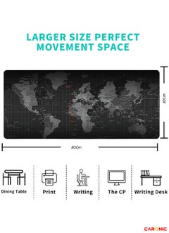 CARONIC Large Gaming Mouse Pad with Superior Micro Weave Cloth Extended Desk Mousepad with Stitched Edges Non-Slip Base Water Resist Keyboard Pad For Gamer And Office Home World  - Image 4