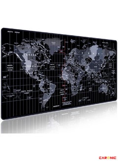 CARONIC Large Gaming Mouse Pad with Superior Micro Weave Cloth Extended Desk Mousepad with Stitched Edges Non-Slip Base Water Resist Keyboard Pad For Gamer And Office Home World  - Image 2