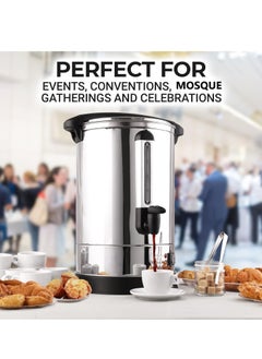 REFURA Water Urn Boiler, 20 Litre Capacity Making Up To 80 Cups In One Use, Stainless Steel, Lockable Lid, External Water Gauge And Cool Touch Handles For Safety, 2500W Silver RE-11612  - Image 5