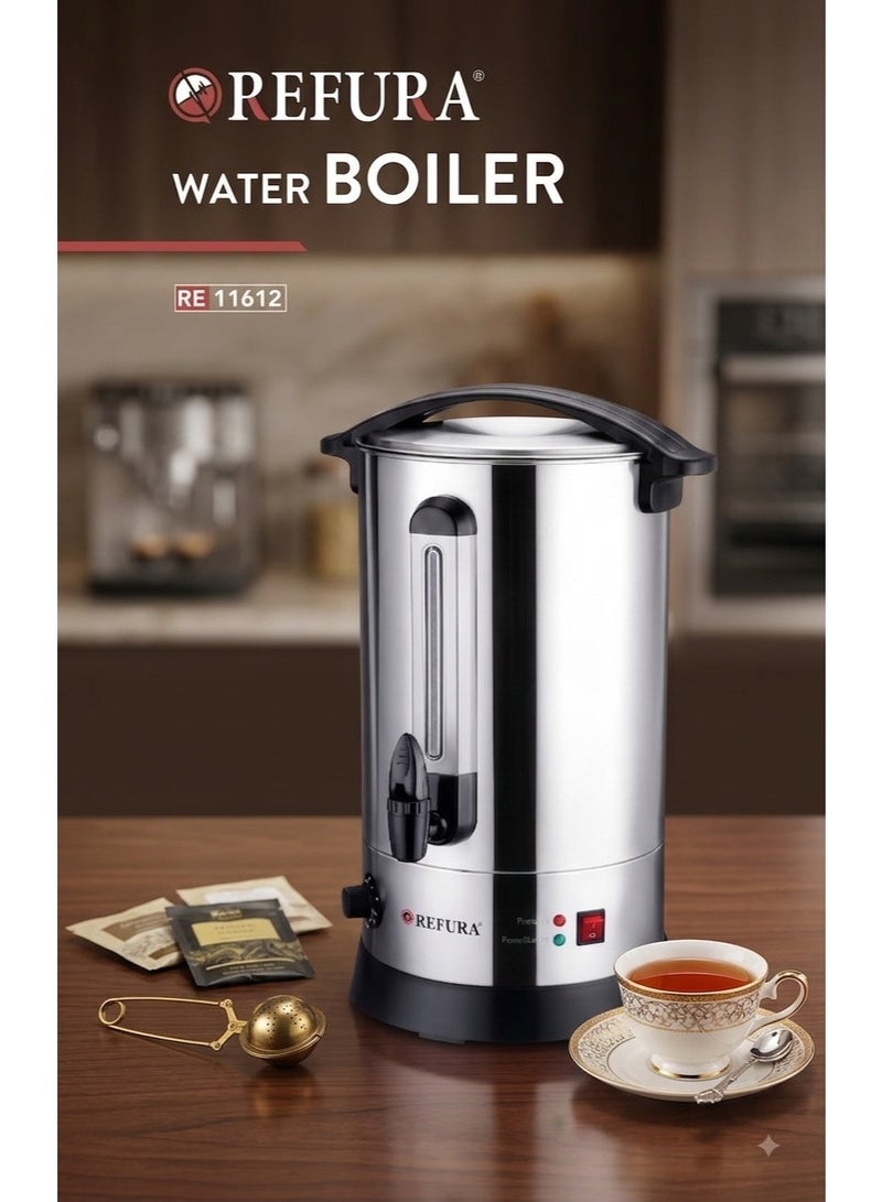 REFURA Water Urn Boiler 20L | 2500W | Makes Up to 80 Cups | Stainless Steel | Lockable Lid | External Water Gauge | Cool-Touch Handles | Silver | RE-11612 - Image 1