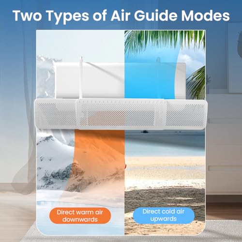 HASTHIP Plastic Air Conditioner Deflector 22-32 inches Retractable Wind Deflector Adjustable Angle Design Universal Hanging Air Conditioner Wind Deflector for Room Bedroom Office - Image 3