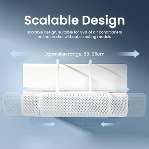 HASTHIP Plastic Air Conditioner Deflector 22-32 inches Retractable Wind Deflector Adjustable Angle Design Universal Hanging Air Conditioner Wind Deflector for Room Bedroom Office - Image 4