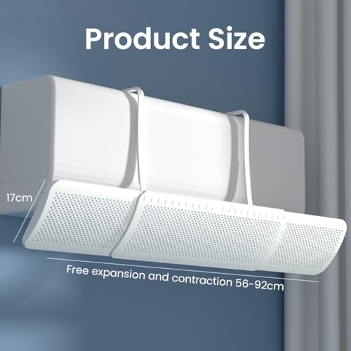HASTHIP Plastic Air Conditioner Deflector 22-32 inches Retractable Wind Deflector Adjustable Angle Design Universal Hanging Air Conditioner Wind Deflector for Room Bedroom Office - Image 2
