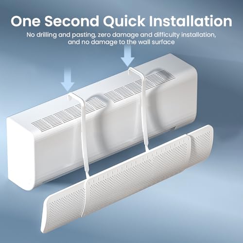 HASTHIP Plastic Air Conditioner Deflector 22-32 inches Retractable Wind Deflector Adjustable Angle Design Universal Hanging Air Conditioner Wind Deflector for Room Bedroom Office - Image 5