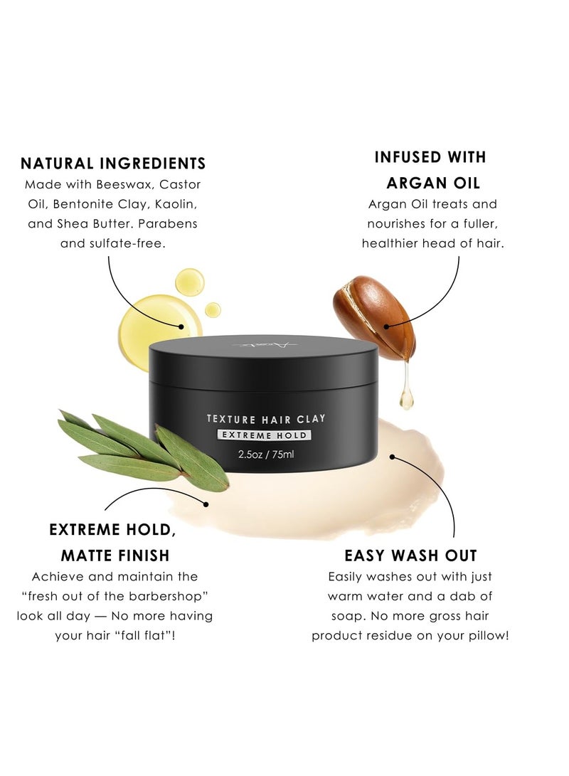 Alex Costa Hair Clay for Men by Forte Series Extreme Hold Men's with Natural Ingredients to Add Texture, Volume and Definition to Thick/Coarse Hair Premium Men's Hair Styling Products - Image 4