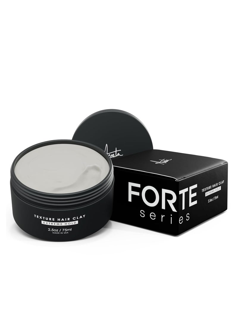 Alex Costa Hair Clay for Men by Forte Series Extreme Hold Men's with Natural Ingredients to Add Texture, Volume and Definition to Thick/Coarse Hair Premium Men's Hair Styling Products - Image 1