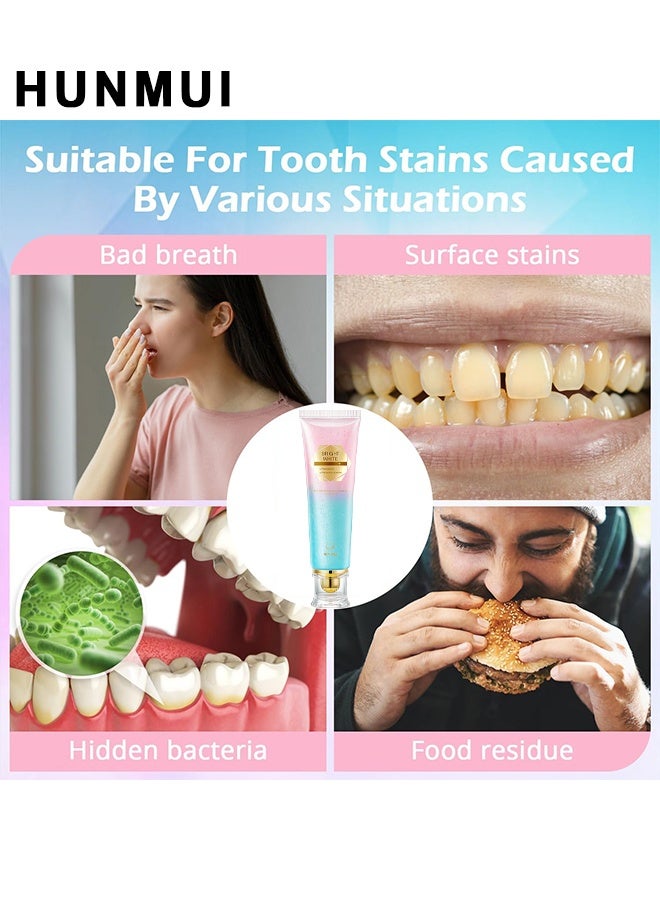 HUNMUI Niacinamide Whitening Toothpaste, Dazzling White Toothpaste Fresh Breath Niacinamide, Niacinamide Intensive White Toothpastes, Nicotinamide White Toothpastes, Deep Cleaning Care, Fresh Breath Remove Tooth Stains, 100G - Image 5