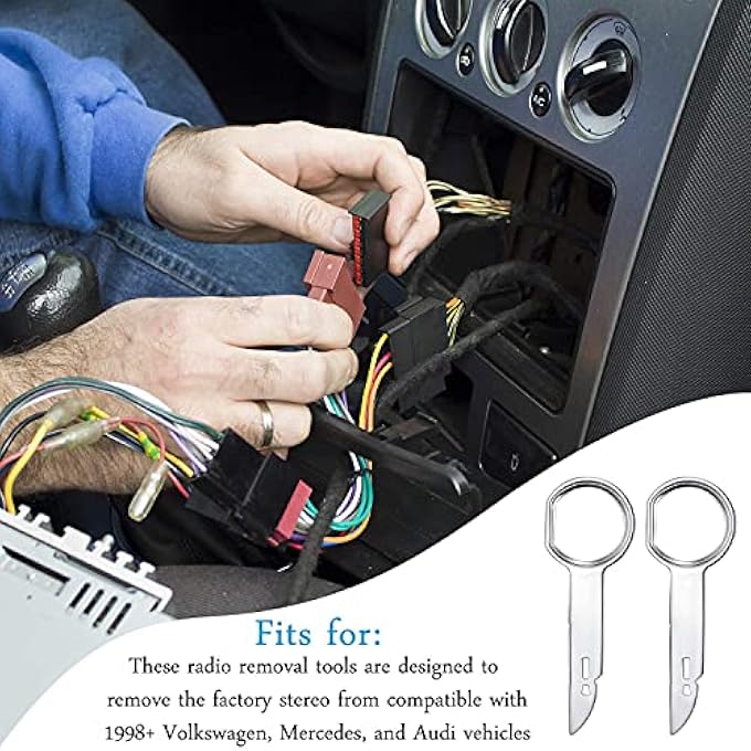 Excefore Car Radio Removal Tool Key Radio Removal Tool Key Set With Easy Grip Handles Car Cd Dvd Host Key Disassembly Tool For Ford Mercedes And Audi 8Pcs - Image 5