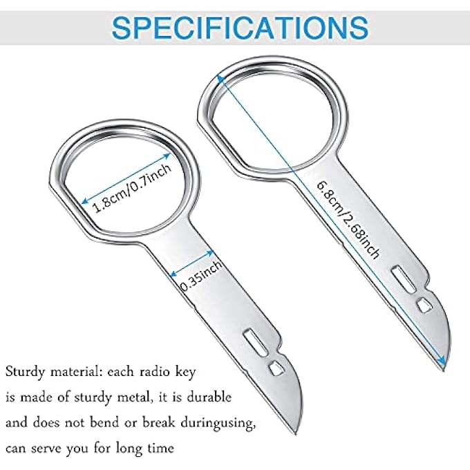 Excefore Car Radio Removal Tool Key Radio Removal Tool Key Set With Easy Grip Handles Car Cd Dvd Host Key Disassembly Tool For Ford Mercedes And Audi 8Pcs - Image 3