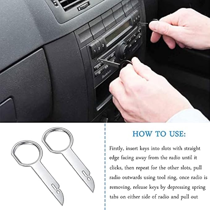 Excefore Car Radio Removal Tool Key Radio Removal Tool Key Set With Easy Grip Handles Car Cd Dvd Host Key Disassembly Tool For Ford Mercedes And Audi 8Pcs - Image 4