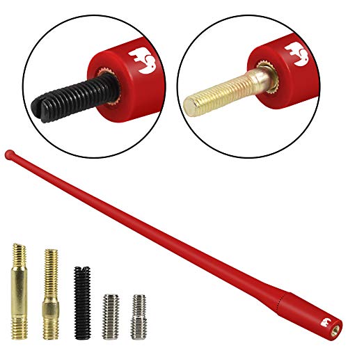 ONE250 13" Inches Flexible Rubber Antenna, Compatible with Toyota Tundra (1999-2023), Toyota Tacoma (1995-2016), FJ Cruiser (2007-2015), Highlander - Designed for Optimized FM/AM Reception (Red) - Image 3