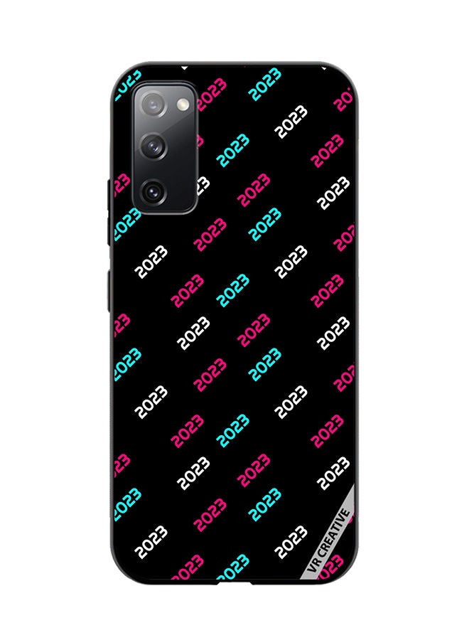 VR CREATIVE Protective Case Cover For Samsung Galaxy S20 FE 5G Creative Concept Of 2023 Happy New Year Design Multicolour