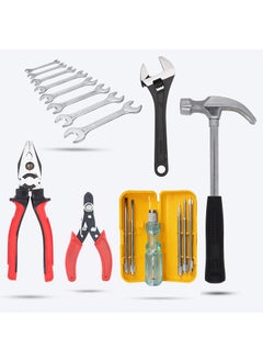Hillgrove Hillgrove HGCM365M1 High Quality Durable Construction Household Rubber Handle Straight Claw Hammer with 5in1 Combination ScrewdriverWire Cutter8Inch Adjustable Wrench and Double Open End Wrench Set  - Image 1