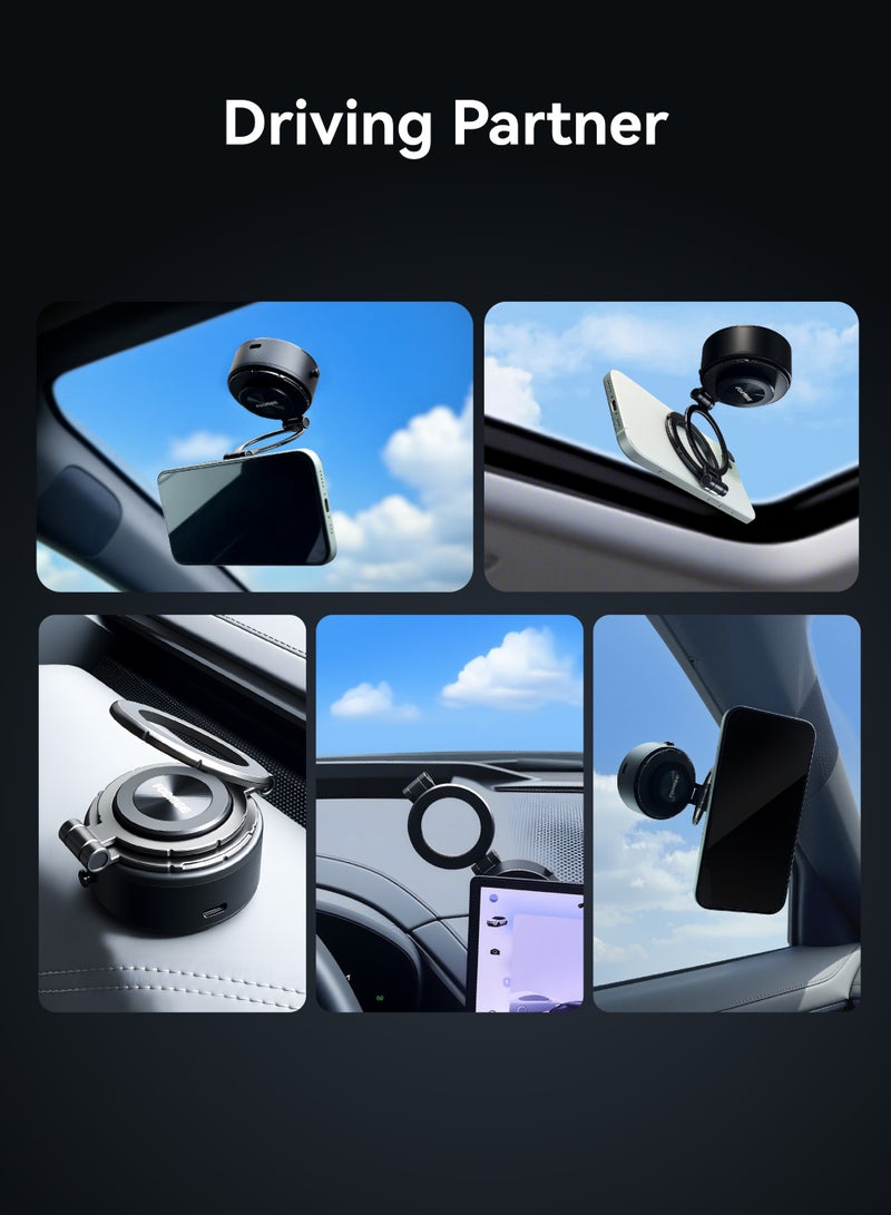FOOMEE Vacuum Suction Cup Magnetic Phone Holder Car Phone Mount with 360° and 270° Adjustable Viewing Angle Super-Strong Magnetic Grip For Cars, Smooth Surfaces, Walls, Gyms, and Desktops. - Image 3