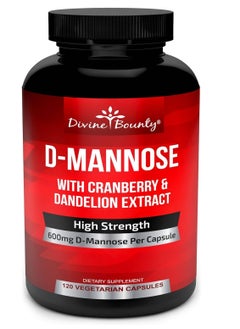 Divine Bounty D Mannose With Cranberry And Dandelion Extract 600Mg 120 Caps  - Image 1