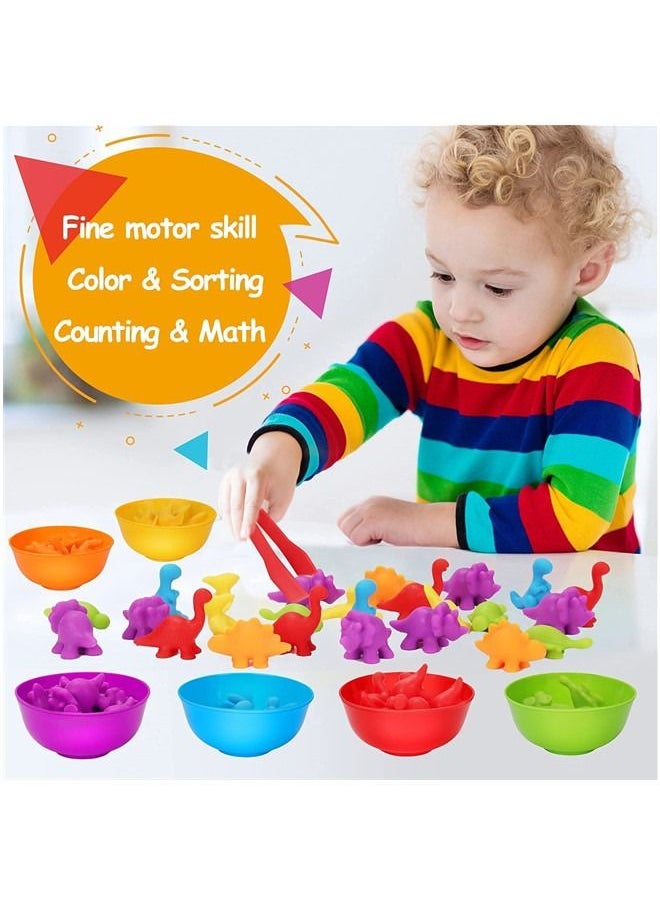 Beauenty - Counting Dinosaurs Toys for Kids with Sorting Bowls Toddler Learning Activities - Image 1